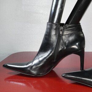 Women's Mare Black Leather Fashion Pointed Pointy High Heel Ankle Shoes Boots 8